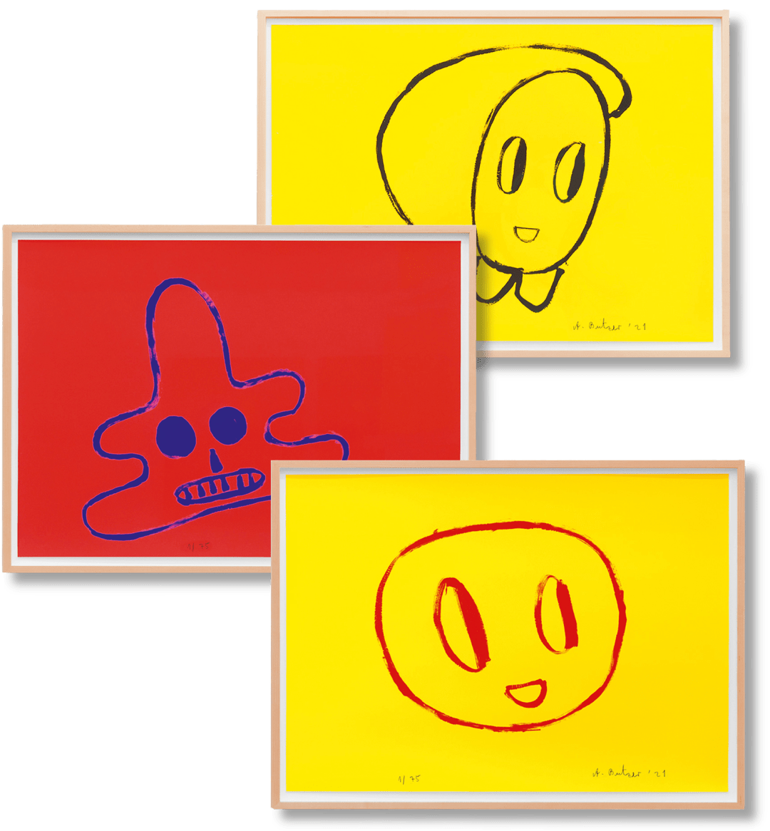 Taschen André Butzer. Set Of 3 Screenprints ‘untitled 7–9', 2021