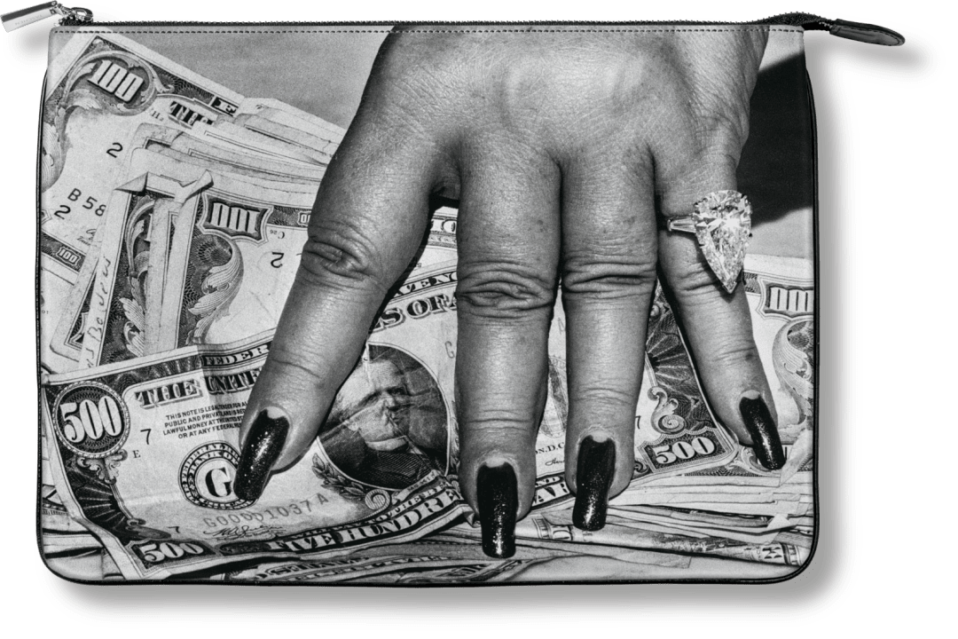 Taschen Pouch. Helmut Newton ‘fat Hand And Dollars'