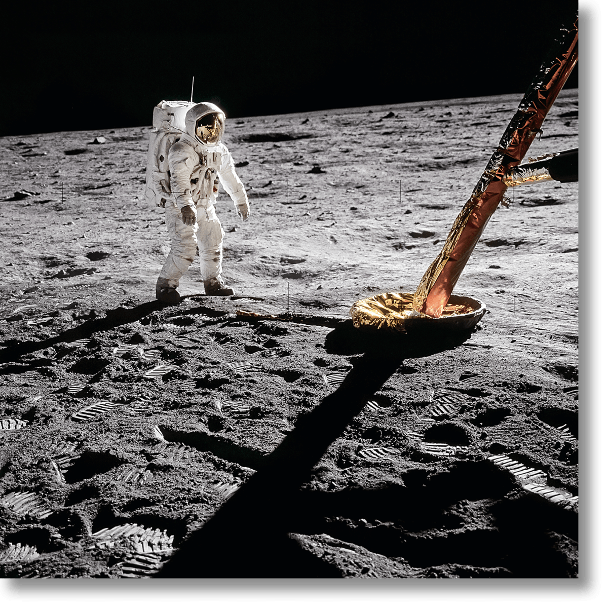Buzz Aldrin. Apollo 11. ‘Inspecting the Eagle’