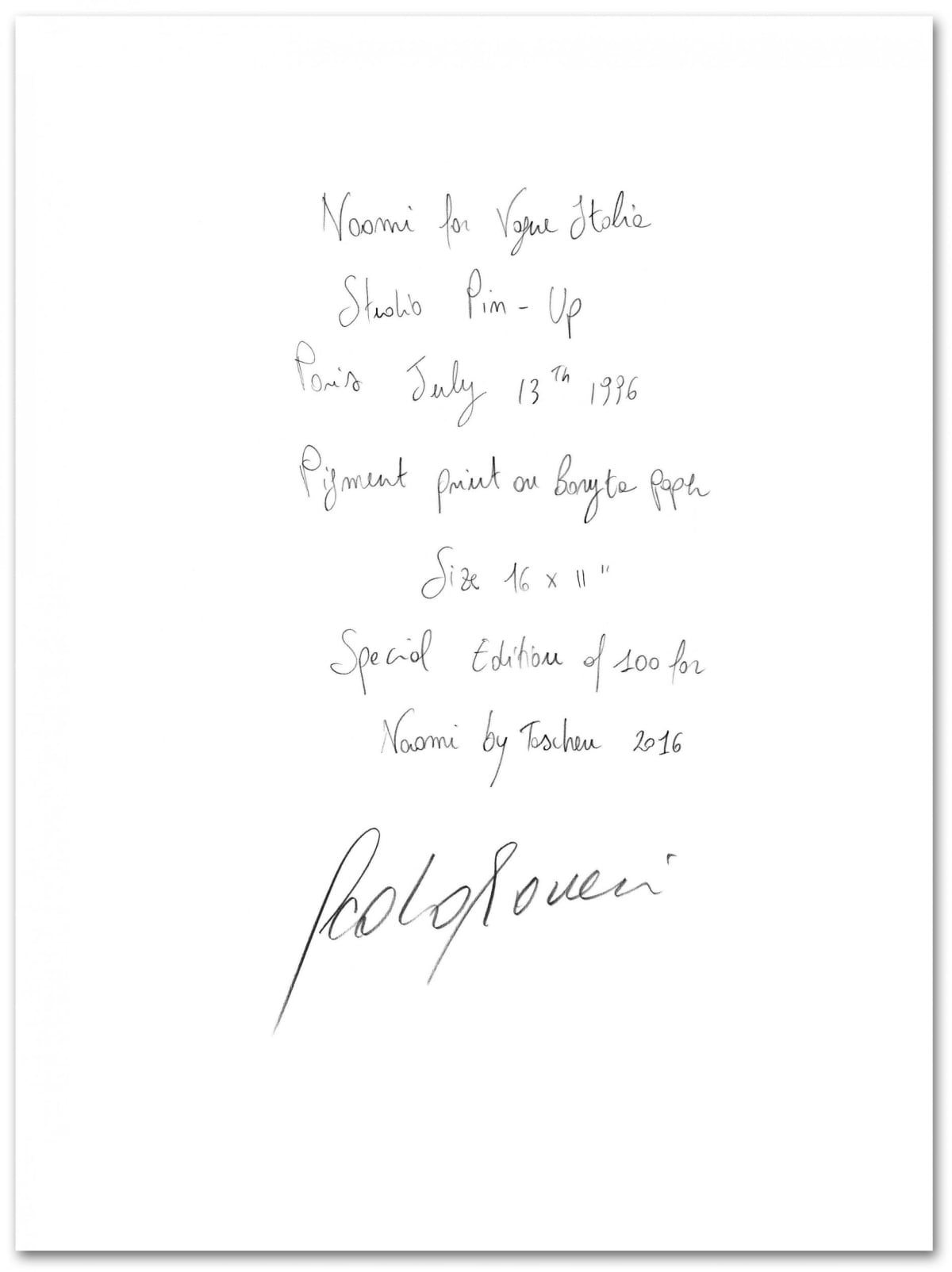 Naomi. Art Edition No. 101–200, Paolo Roversi ‘Vogue Italy’
