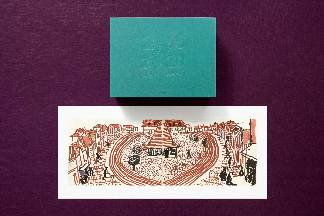 David Hockney. 220 for 2020. Art Edition No. 301–400 ‘My Second Drawing of Beuvron-en-Auge’ - Image 1 de 45