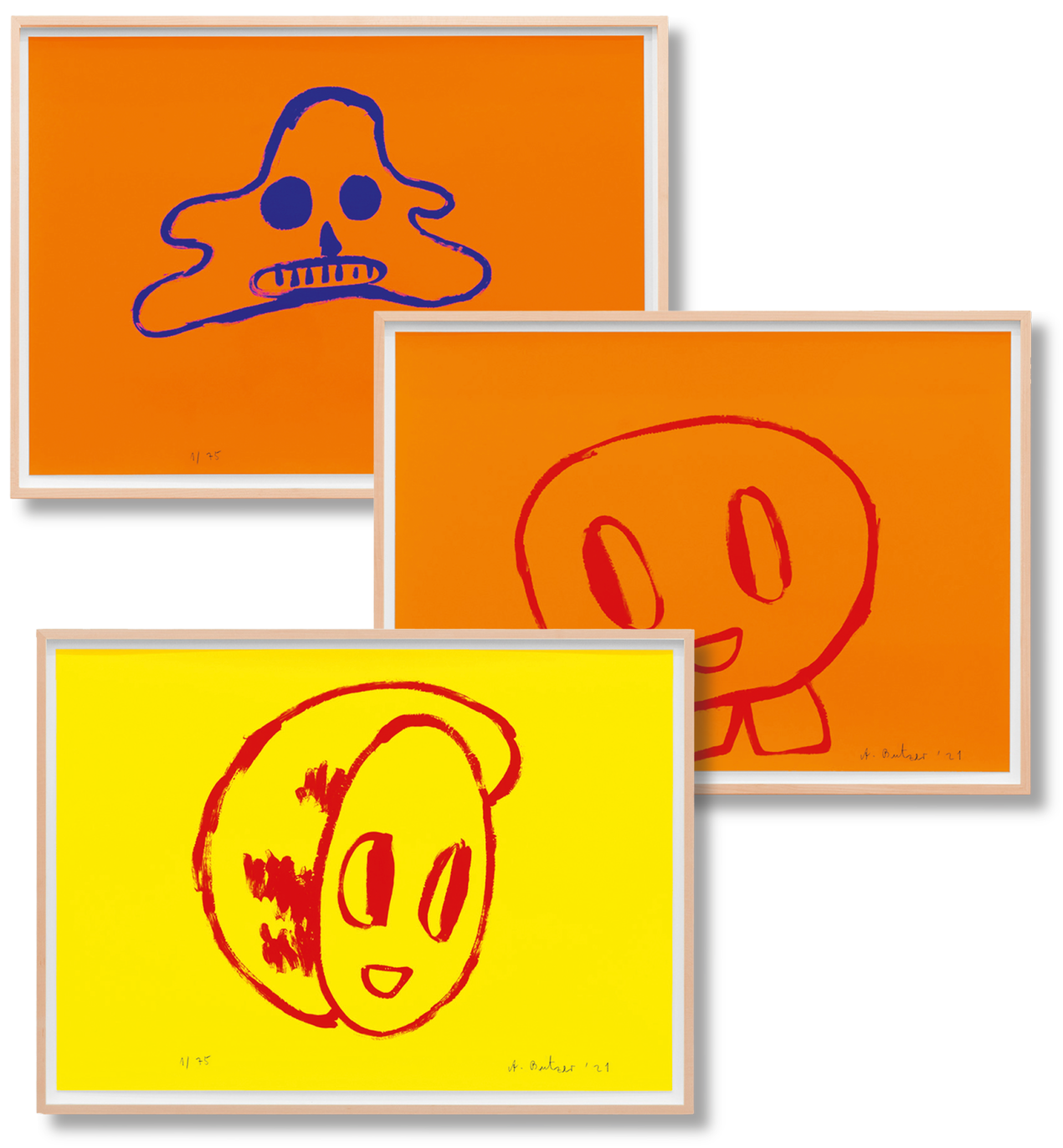 André Butzer. Set of 3 Screenprints ‘Untitled 4–6’, 2021 - Imagen 1 de 6