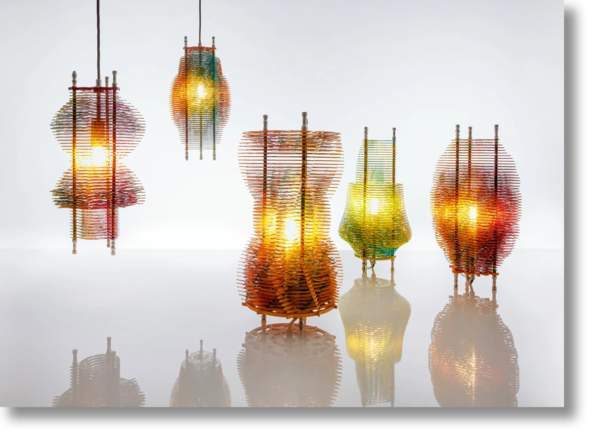 Jorge Pardo. ‘Brussels Lamps’. Full set of 5