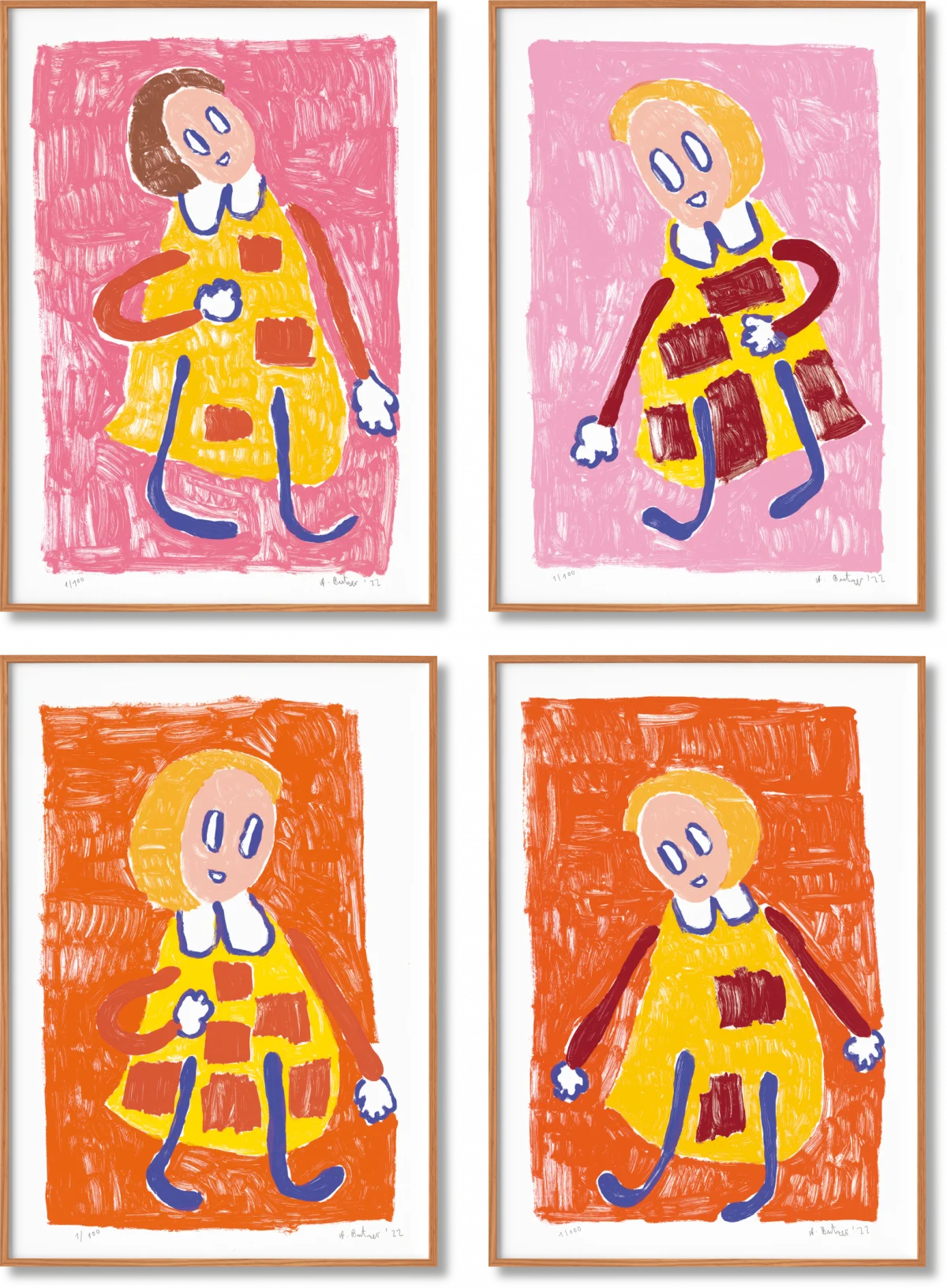 André Butzer. Set of 4 Screen Prints ‘Untitled I–IV’, 2022