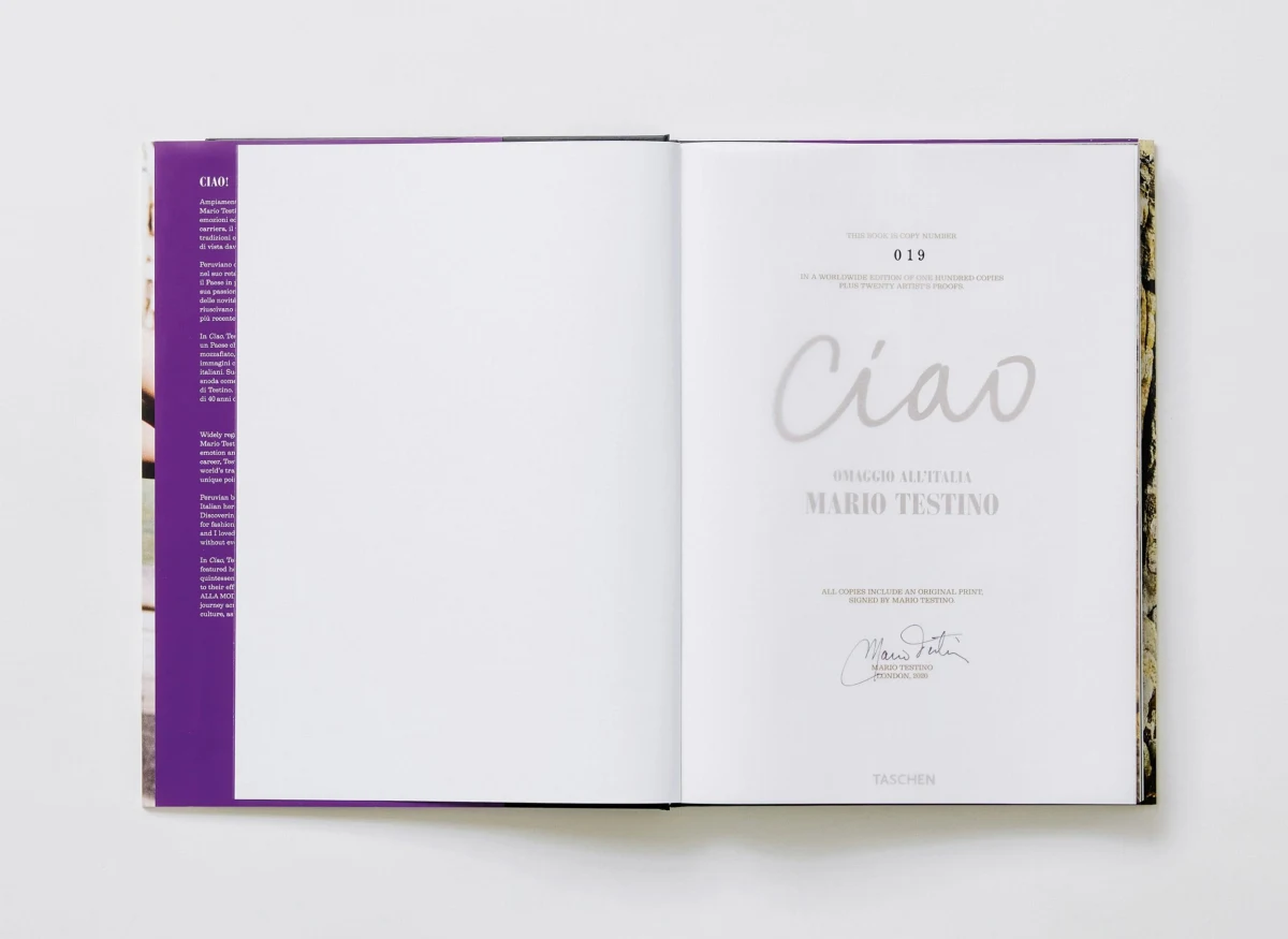 Mario Testino. Ciao, Art Edition No. 1-100 'Amalfi, 2002'