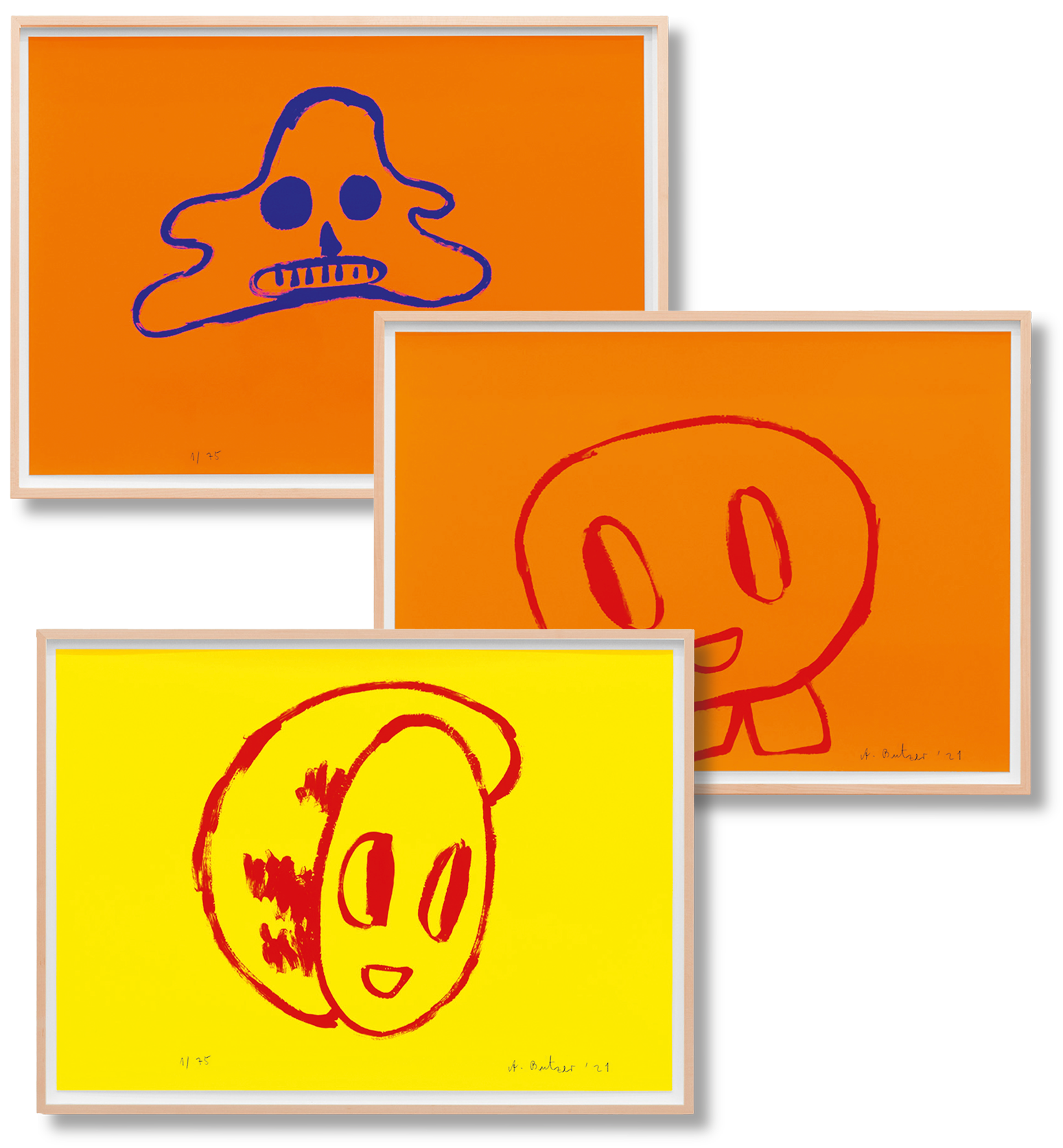 Al Butzer André Butzer. Set of 3 Screenprints ‘Untitled 4–6’, 2021. Libri TASCHEN
